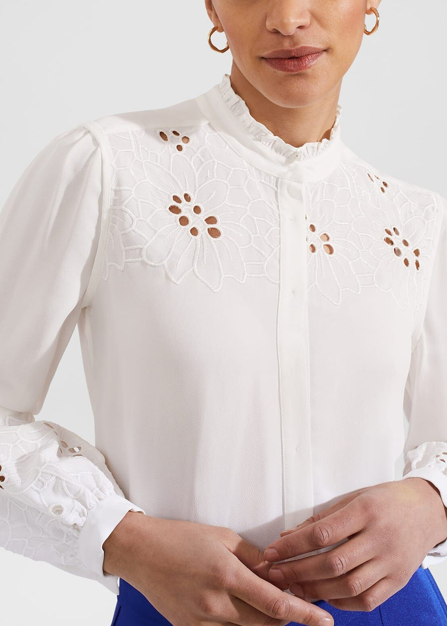 Ada Embroidered Top 0124/6035/9021l00 Ivory