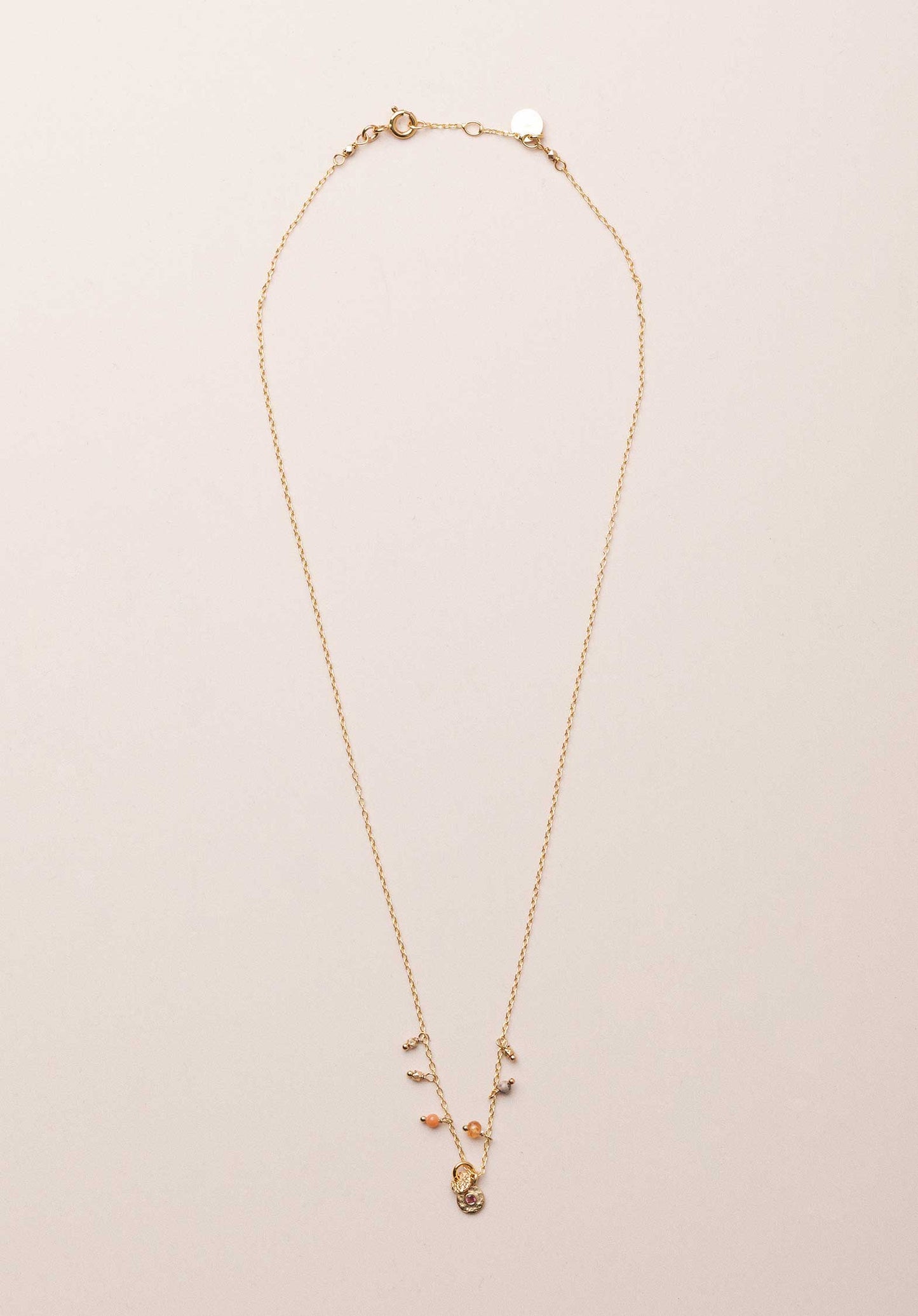 Necklace Mini Loop Tourmaline-Rose