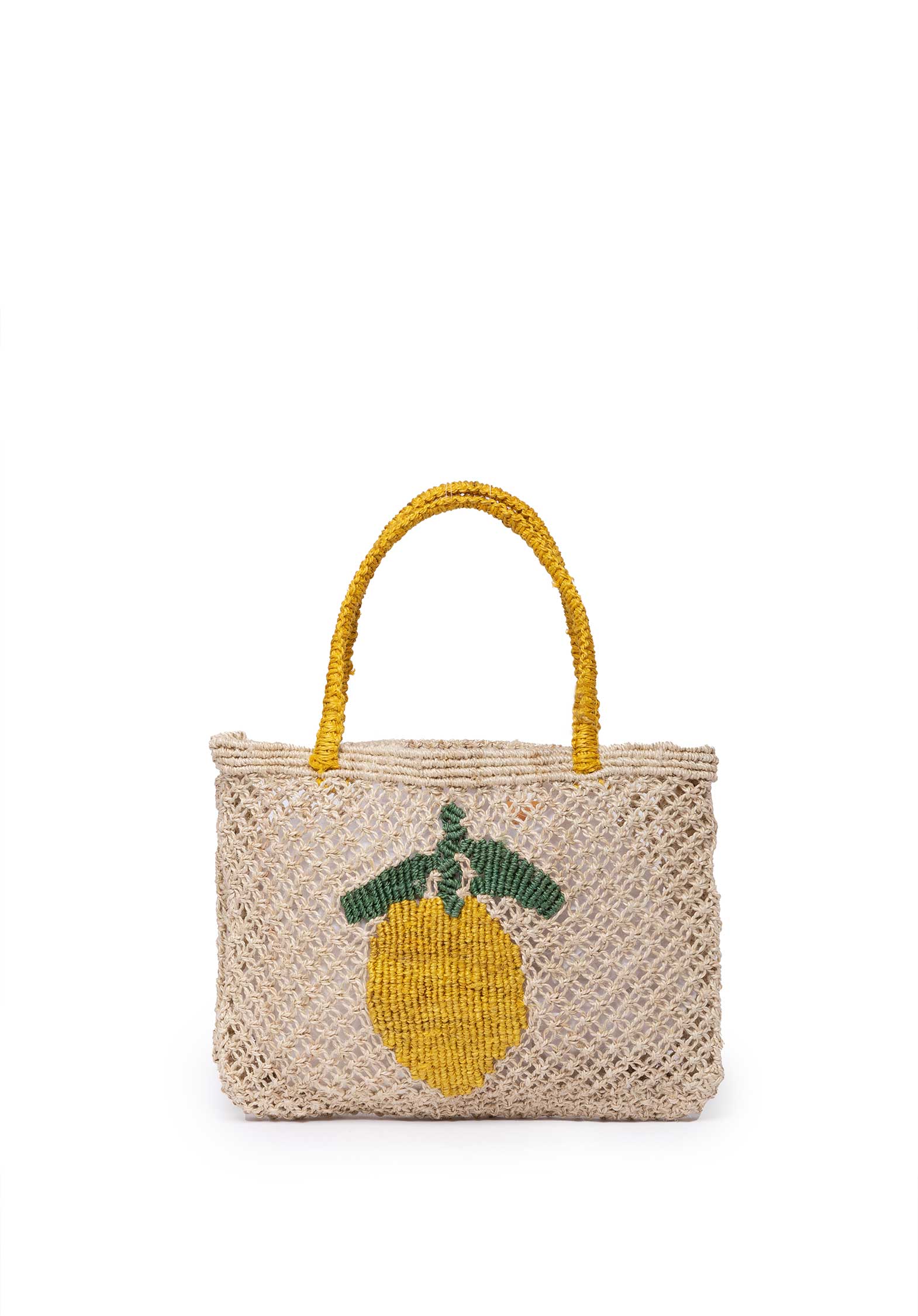 The Jacksons Woven Tula Lemon Tote Bag In Neutral