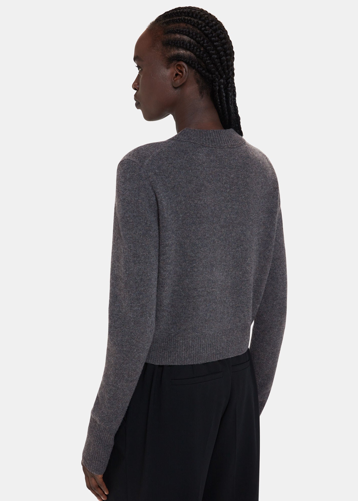Wool Cropped Sweater 37112 Dark-Grey
