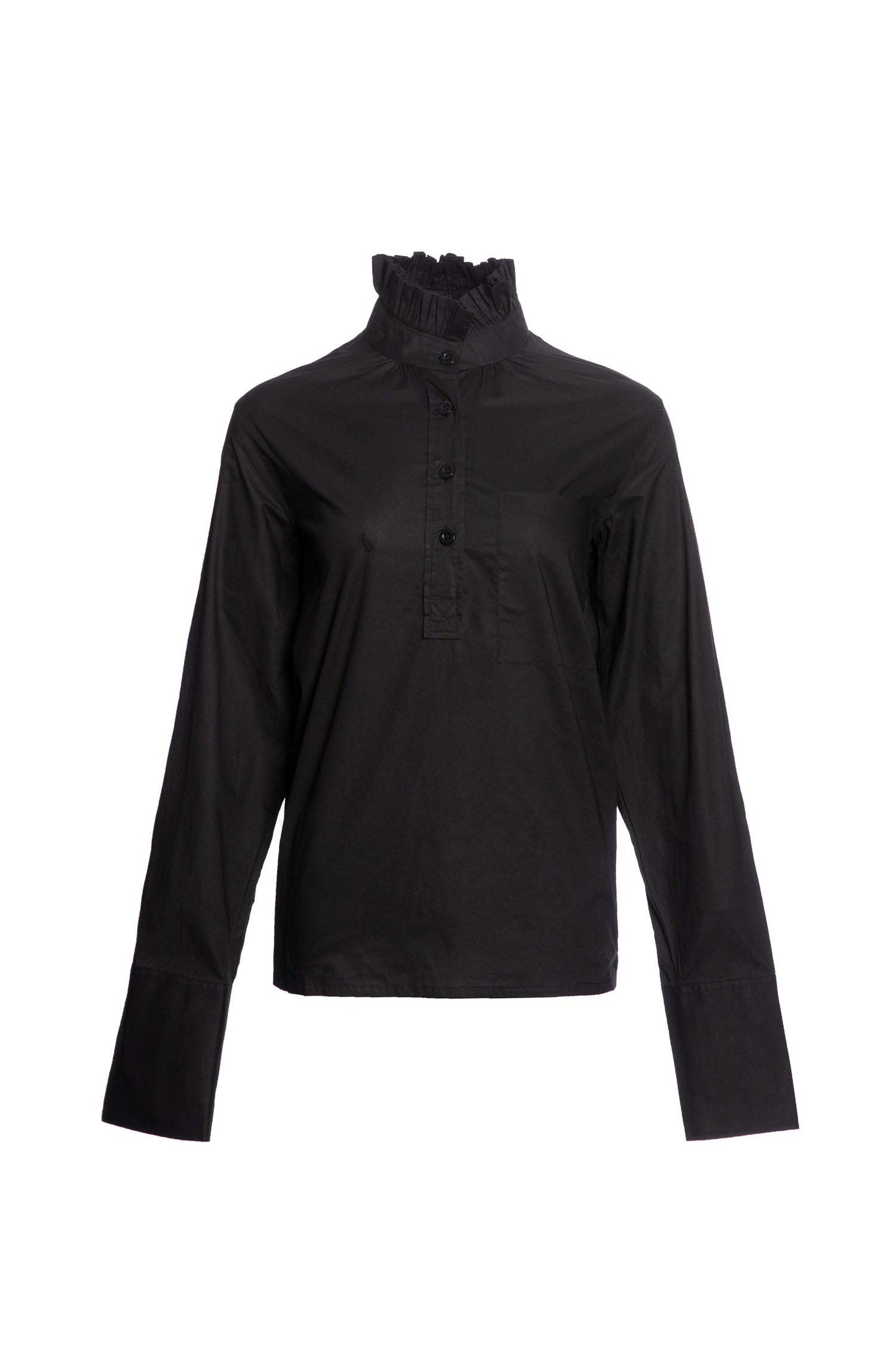 Frilled Cotton Shirt