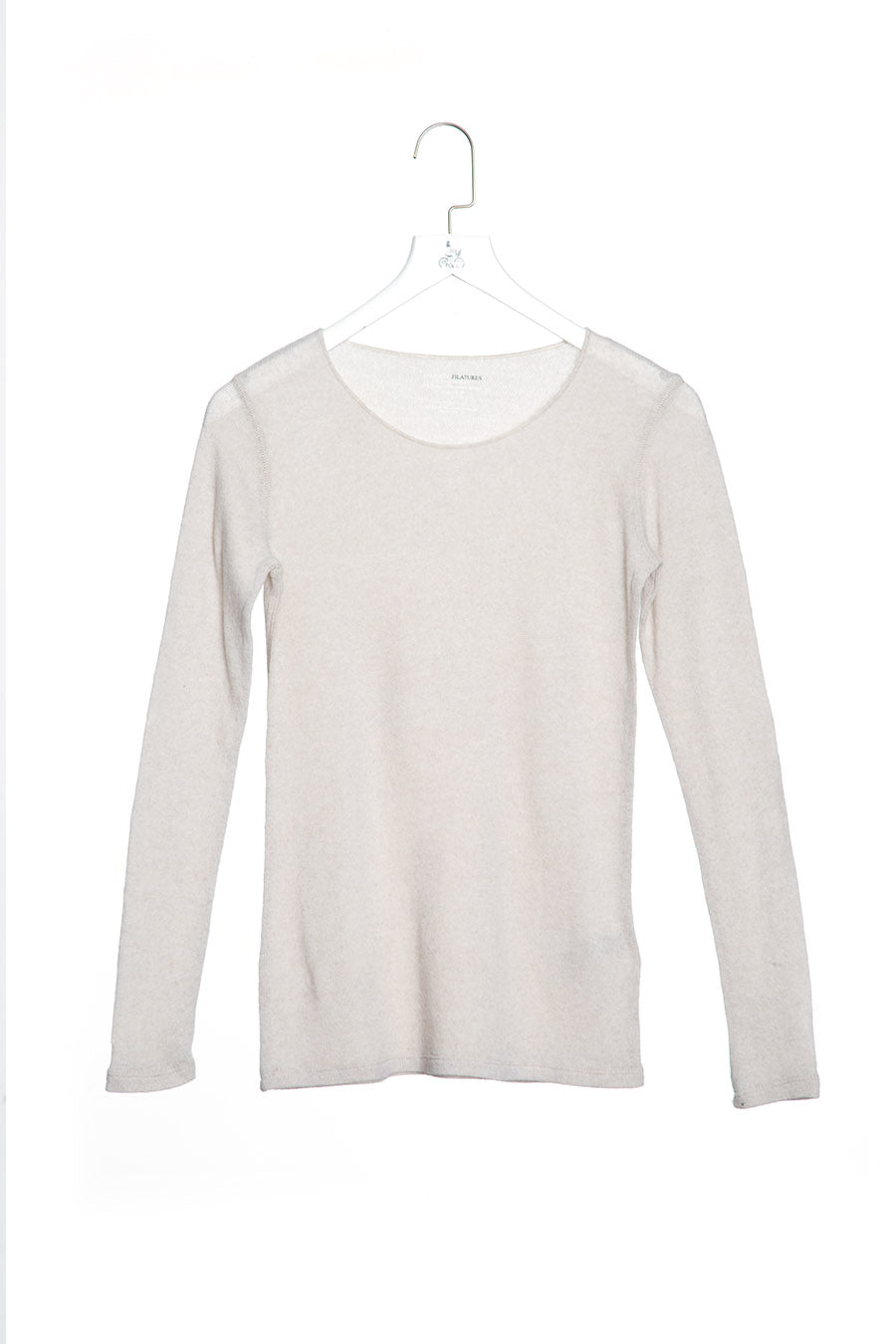 Sail Neck Long Sleeves Cashmere T-Shirt