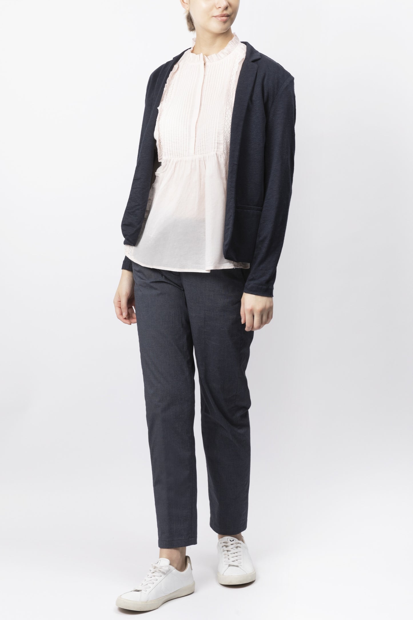 Linen Blend Knit Blazer