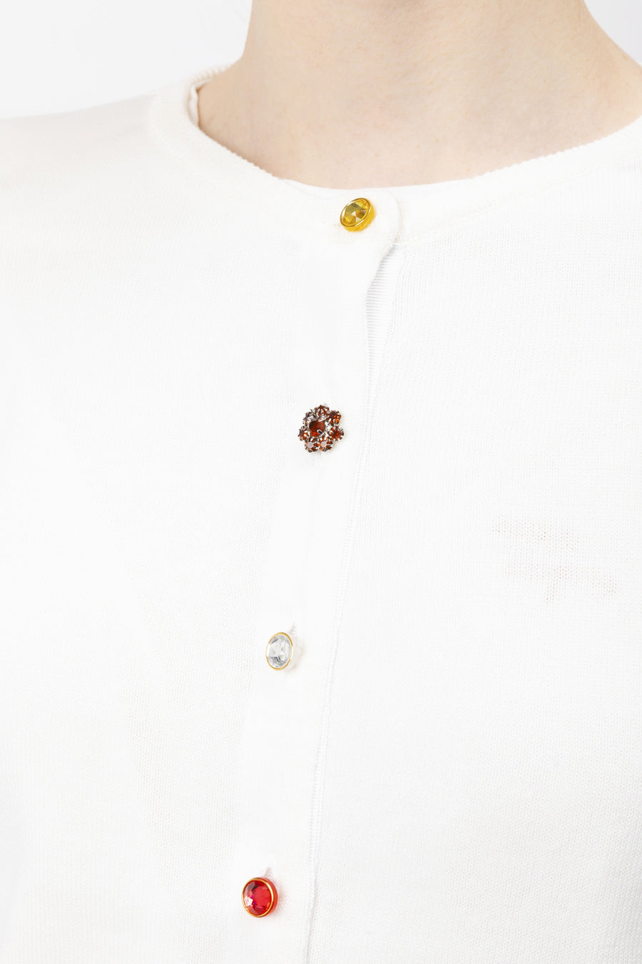 Multi-coloured Button Cotton Cardigan