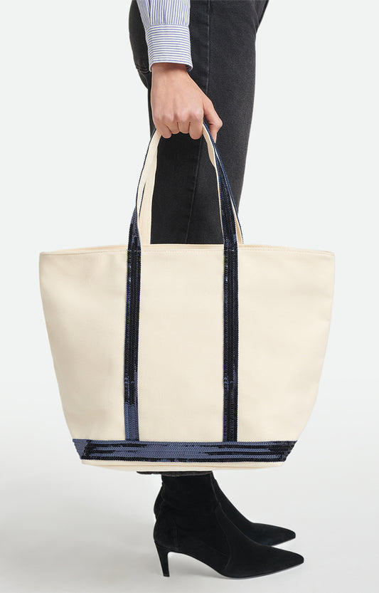Tote Bag Ve01-v40409 Off-White-Navy
