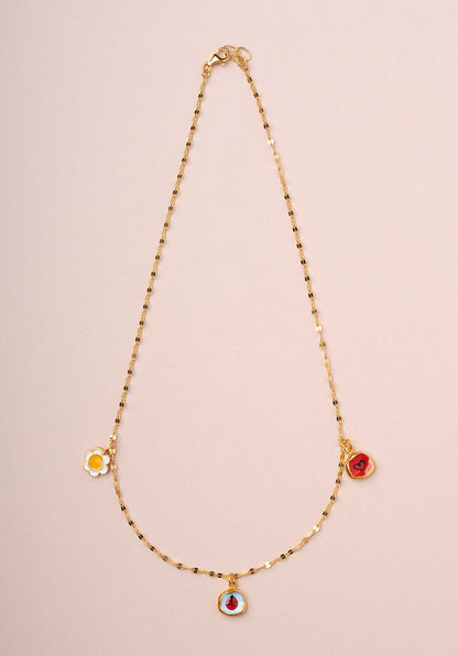 Necklace Ladybug Pendant Gold-Multi