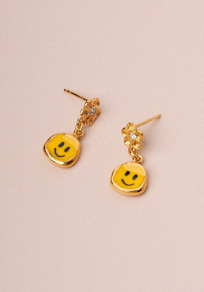 Earring Happy Face Ear Gold