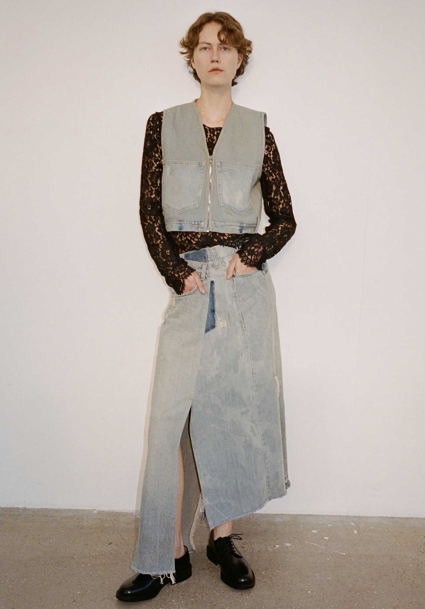 Denim Skirt Pf24-006 Blue