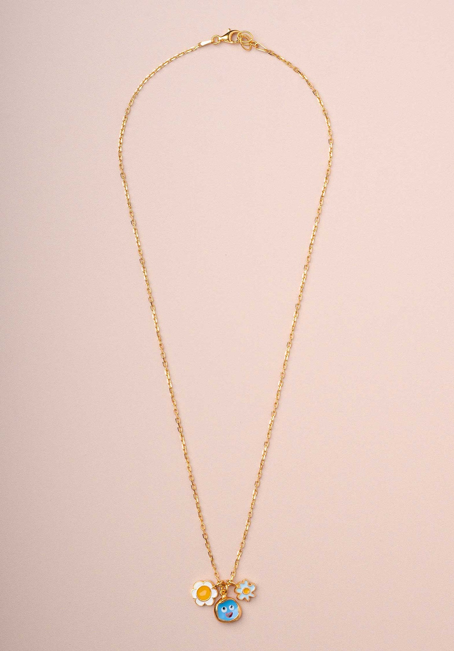 Necklace Blu Face Daisy P Gold-Multi