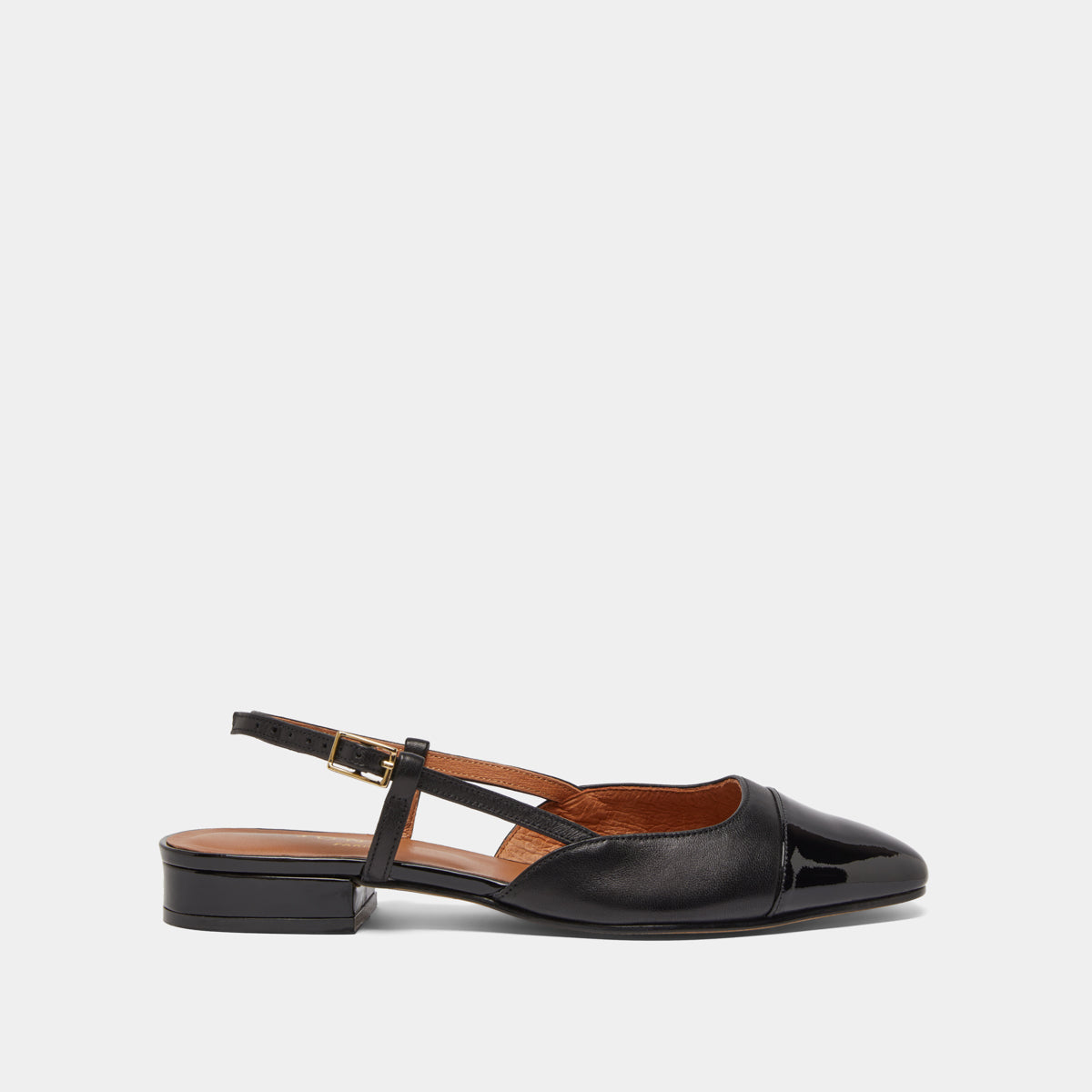 Ballerines Dhapou Vernis/cuir Noir-noir