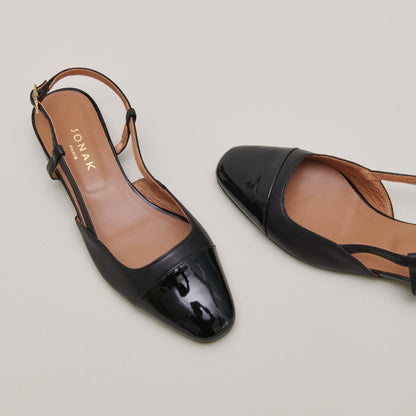 Ballerines Dhapou Vernis/cuir Noir-noir