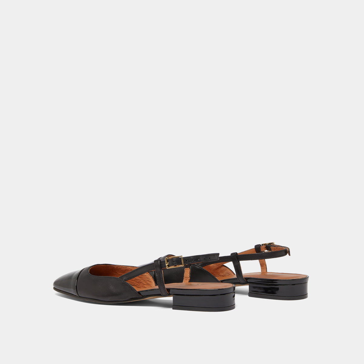 Ballerines Dhapou Vernis/cuir Noir-noir