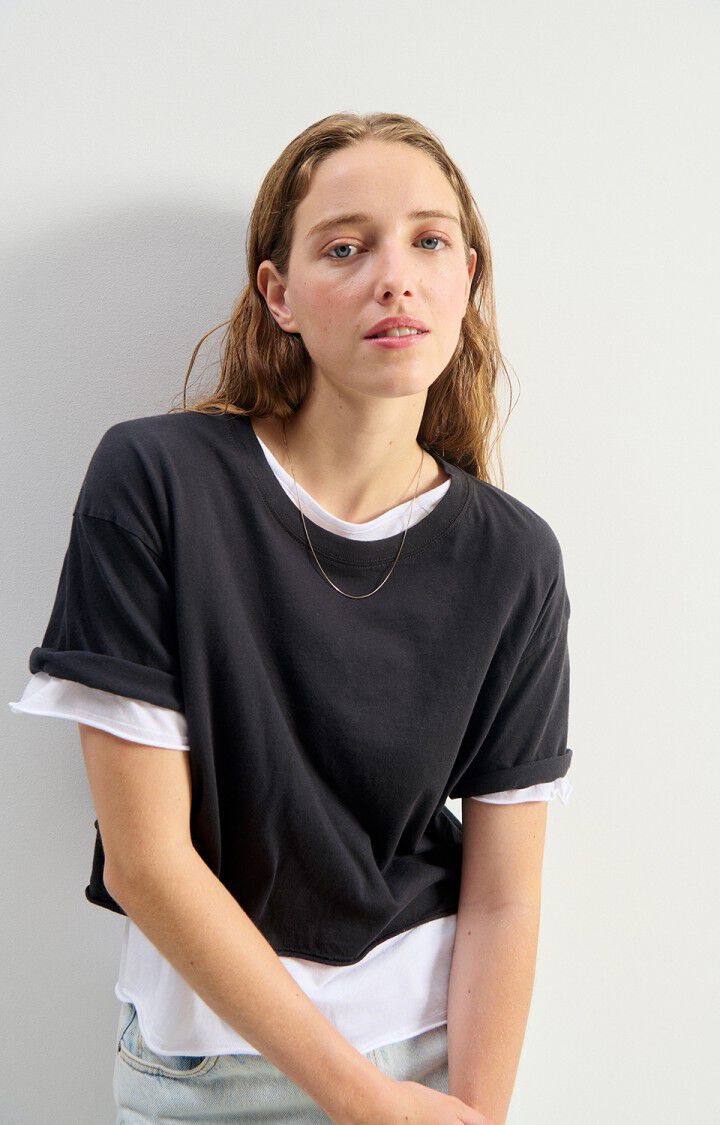 Women T-shirt 100 Percent Cotton Supersoft Jersey - Carbone