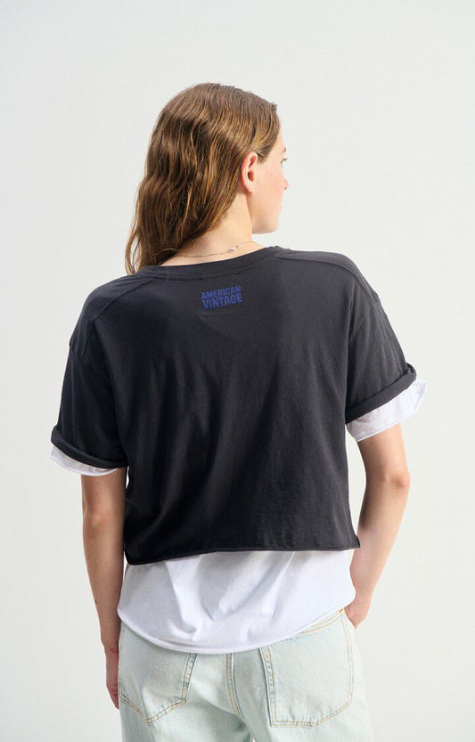 Women T-shirt 100 Percent Cotton Supersoft Jersey - Carbone