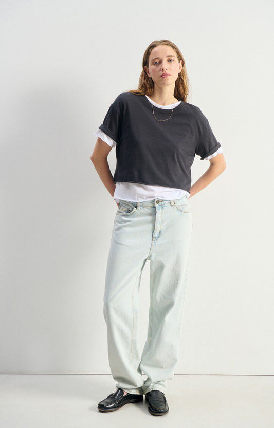 Women T-shirt 100 Percent Cotton Supersoft Jersey - Carbone