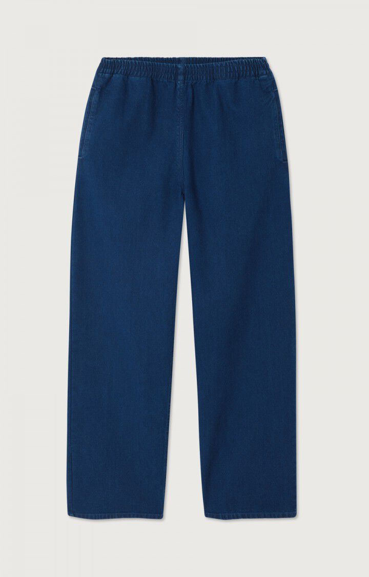 Women Workwear Pants Raw Denim Canvas Fabric - Raw-Blue