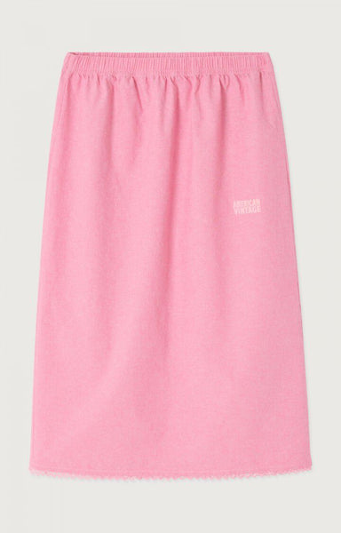 Womens Midi Skirt 100 Cotton Thick Poplin Opaque Pink – RUE MADAME