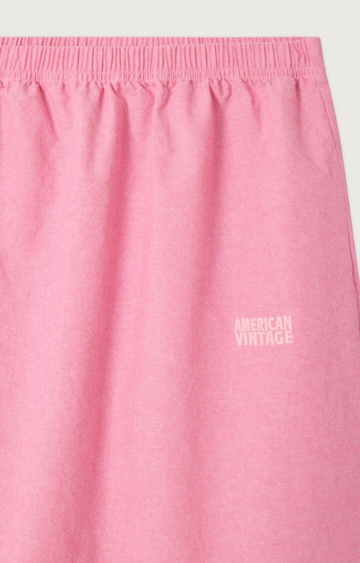 Women's Midi Skirt 100% Cotton Thick Poplin Opaque - Pink Pinky