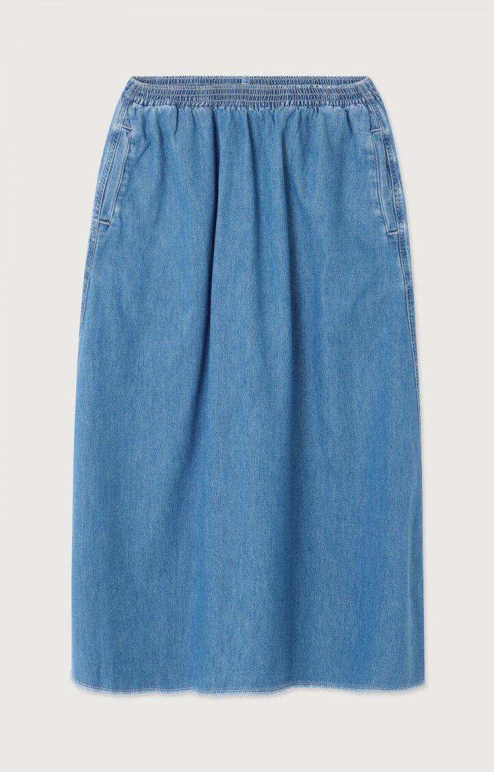 Women Denim Midi Skirt Denim Fabric -  Wash Medium-Blue