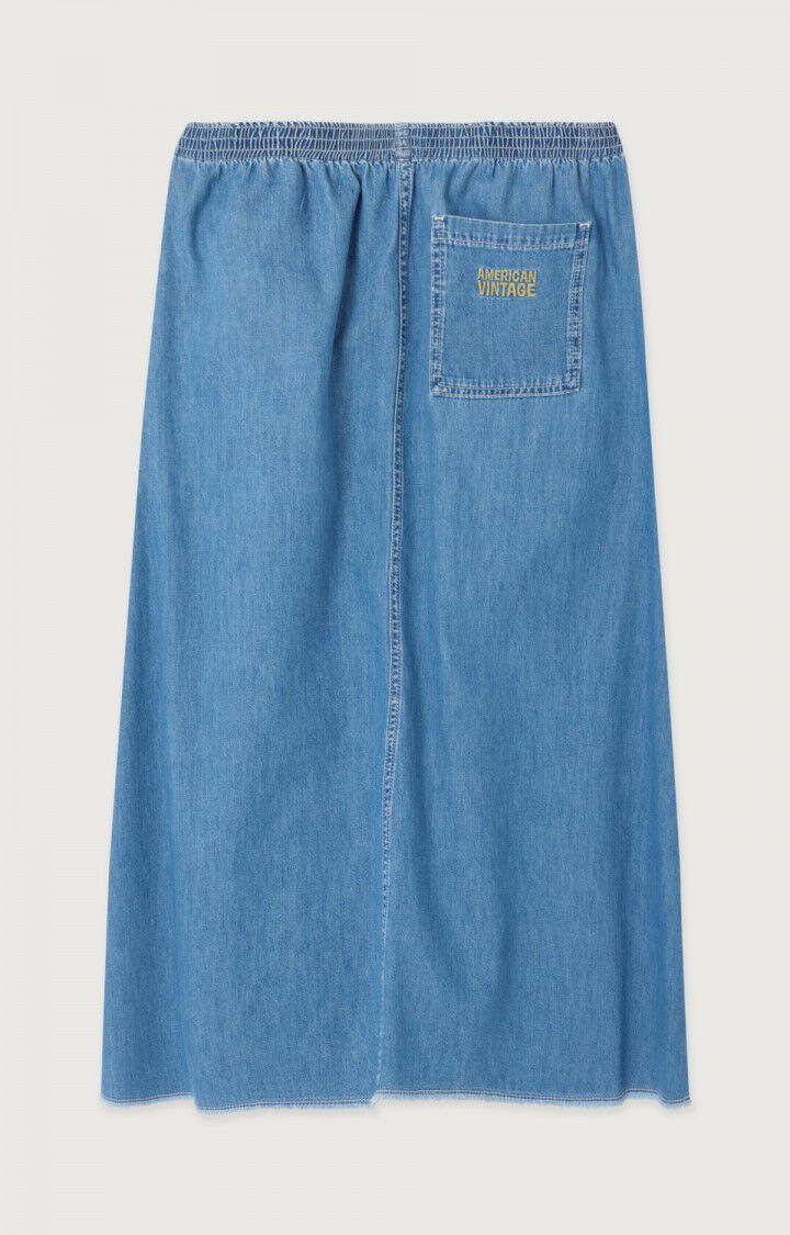 Women Denim Midi Skirt Denim Fabric -  Wash Medium-Blue