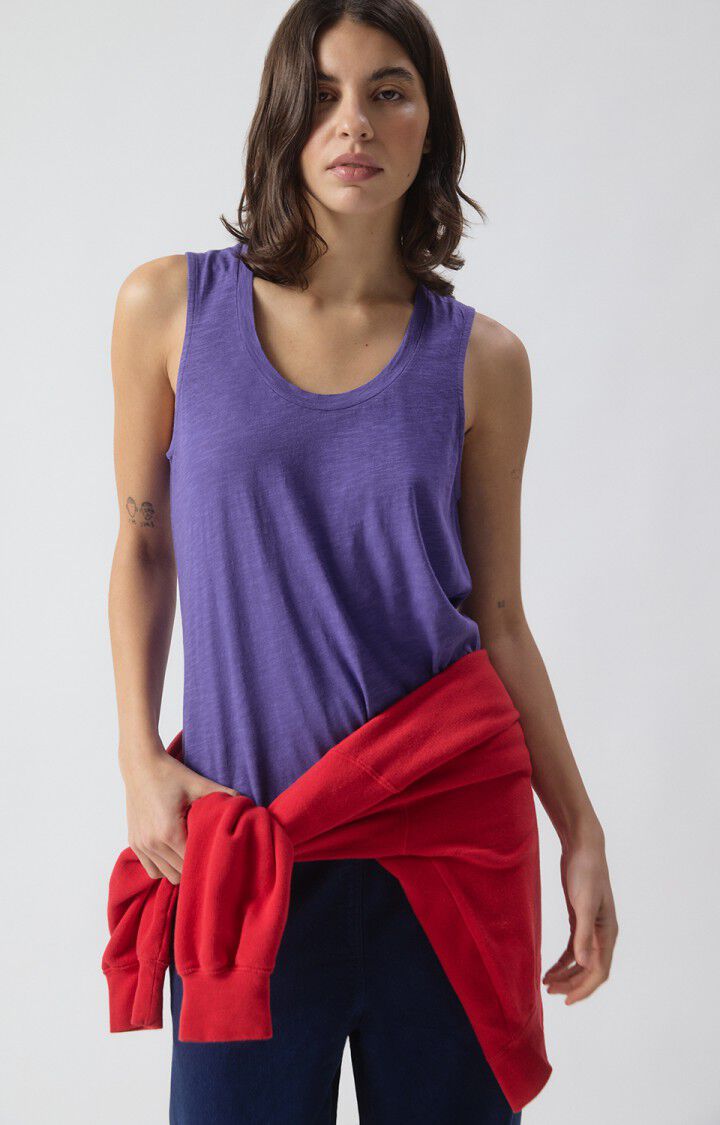 Women's Tank Top 100% Cotton Poplin, Lightweight - Mint Leaf Vanille-Vinta