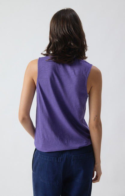 Women's Tank Top 100% Cotton Poplin, Lightweight - Mint Leaf Vanille-Vinta