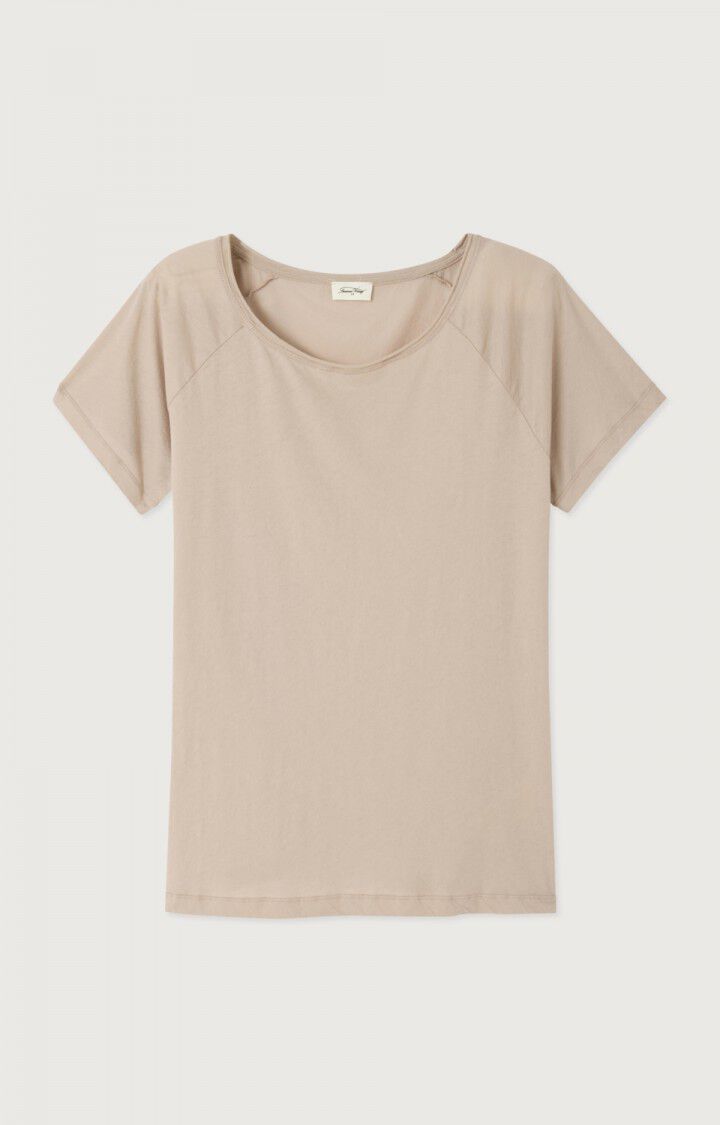 Women's Boat Neck Raglan Short Sleeve T-Shirt 100% Cotton - Praline