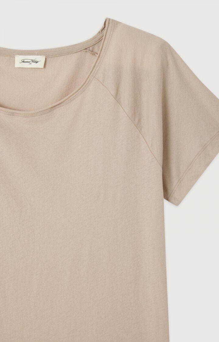 Women's Boat Neck Raglan Short Sleeve T-Shirt 100% Cotton - Praline