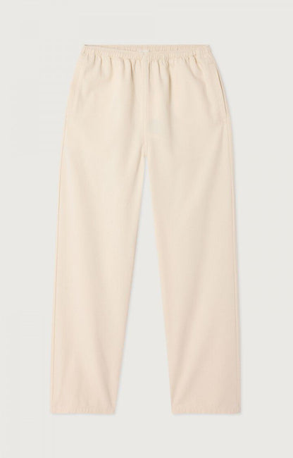 Women's Pants Structured Straight-Leg Twill Fabric - Ecru