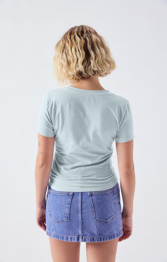 Women's T-Shirt Premium Cotton Jersey Knit - Vintage-Baby-Blue