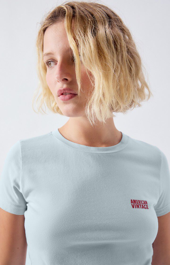 Women's T-Shirt Premium Cotton Jersey Knit - Vintage-Baby-Blue