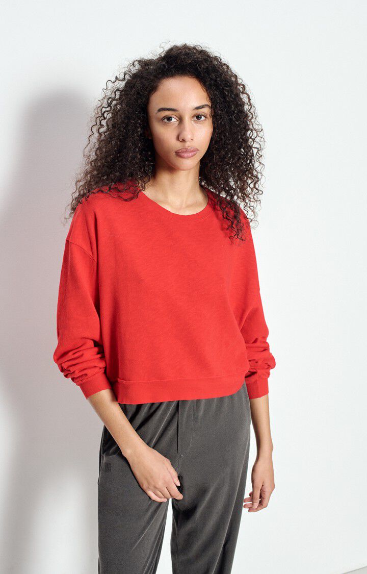 Variation 1: Women's Sweatshirt Brushed Slub Knit - Tomate-Vintage