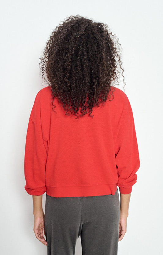 Variation 1: Women's Sweatshirt Brushed Slub Knit - Tomate-Vintage