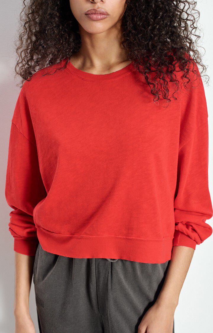 Variation 1: Women's Sweatshirt Brushed Slub Knit - Tomate-Vintage
