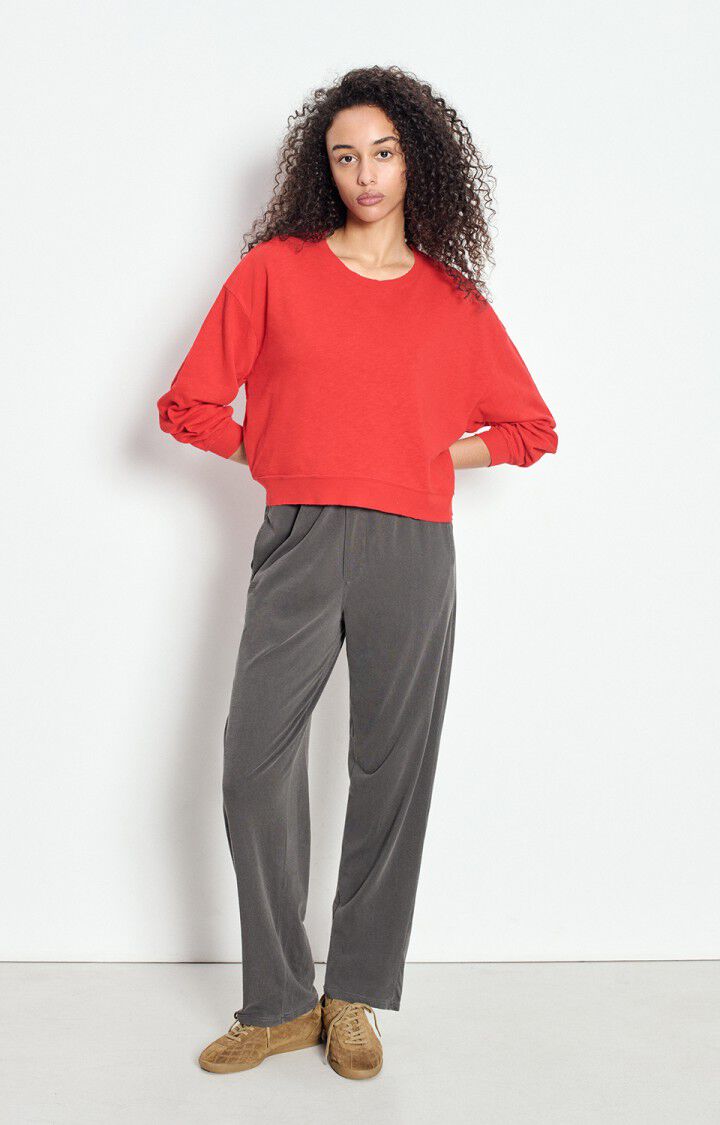 Variation 1: Women's Sweatshirt Brushed Slub Knit - Tomate-Vintage