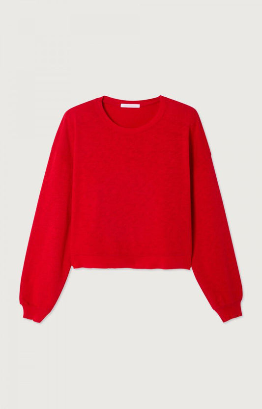 Variation 1: Women's Sweatshirt Brushed Slub Knit - Tomate-Vintage