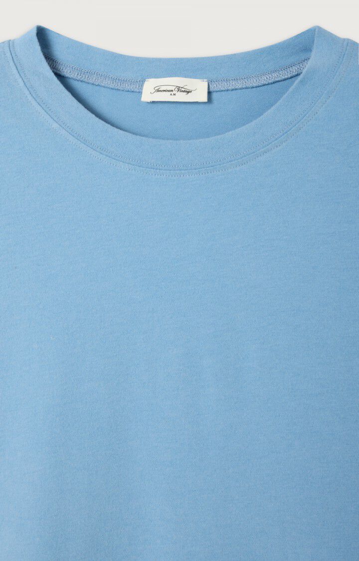 Women Oversized Long Sleeve T Shirt Cotton Jersey - Blue Bleu-Chine