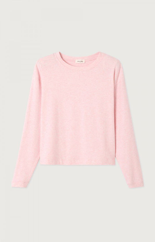 American Vintage | Long-Sleeve Boat Neck Tee - Peach Skin Cotton Glacage-Chine