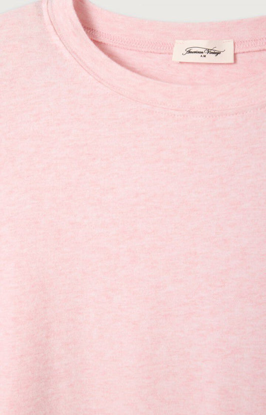 American Vintage | Long-Sleeve Boat Neck Tee - Peach Skin Cotton Glacage-Chine