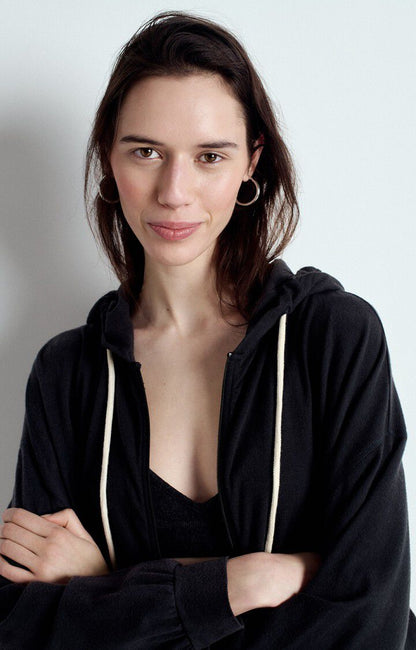 Women's Jacket Peachskin-Effect Fabric - Carbone-Chine