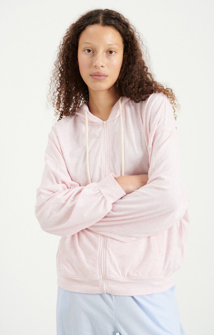 Women's Oversized Zip Jacket Peachskin Fabric- Glacage-Chin