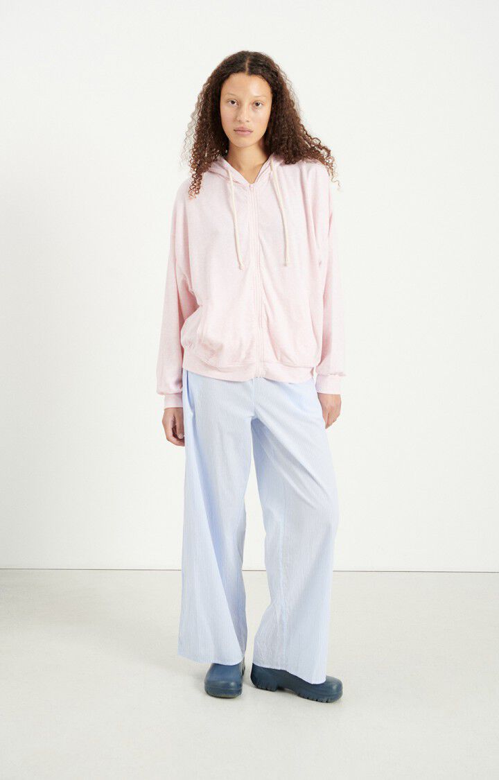 Women's Oversized Zip Jacket Peachskin Fabric- Glacage-Chin