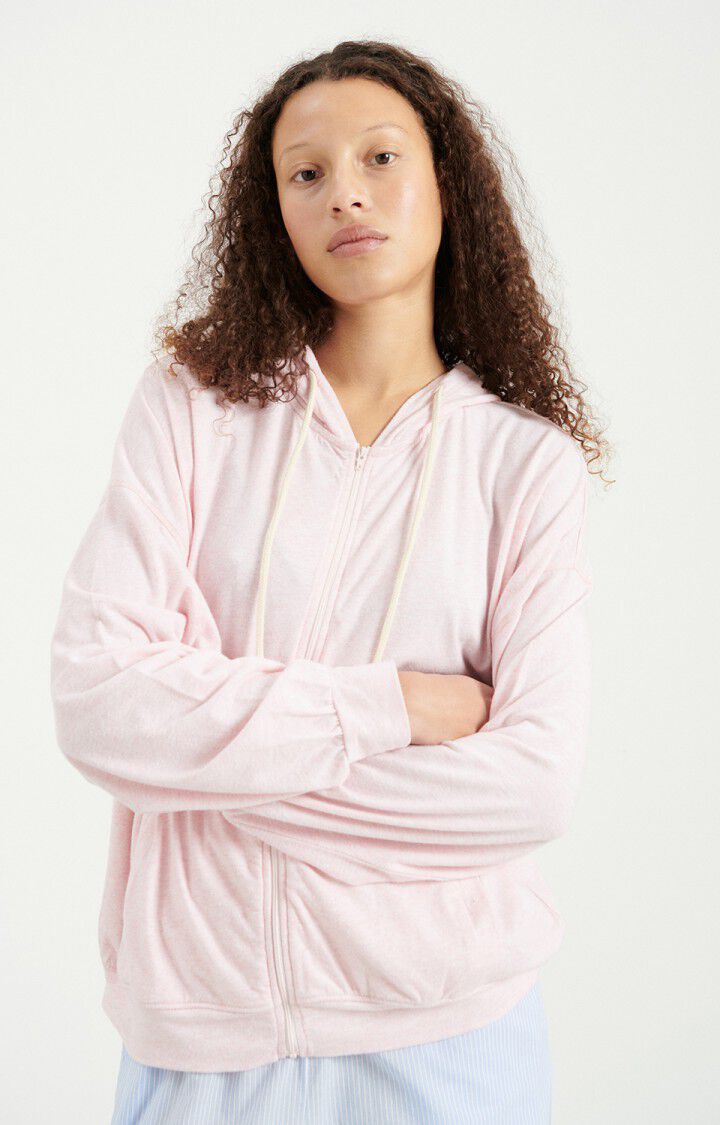Women's Oversized Zip Jacket Peachskin Fabric- Glacage-Chin