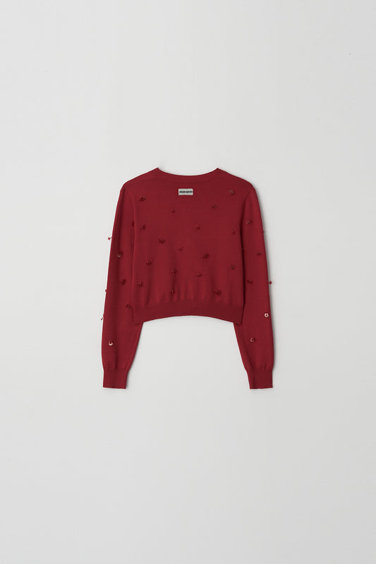 Cardigan Beaded Cardigan Red