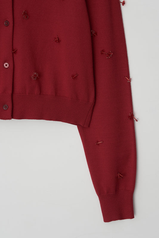 Cardigan Beaded Cardigan Red