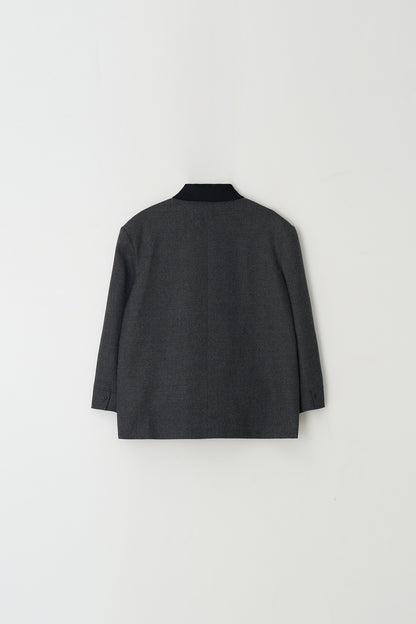 Jacket Button Pocket J Charcoal