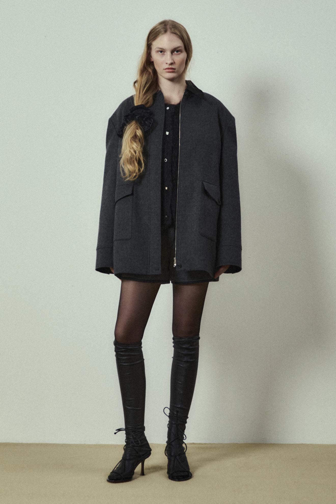 Jacket Button Pocket J Charcoal