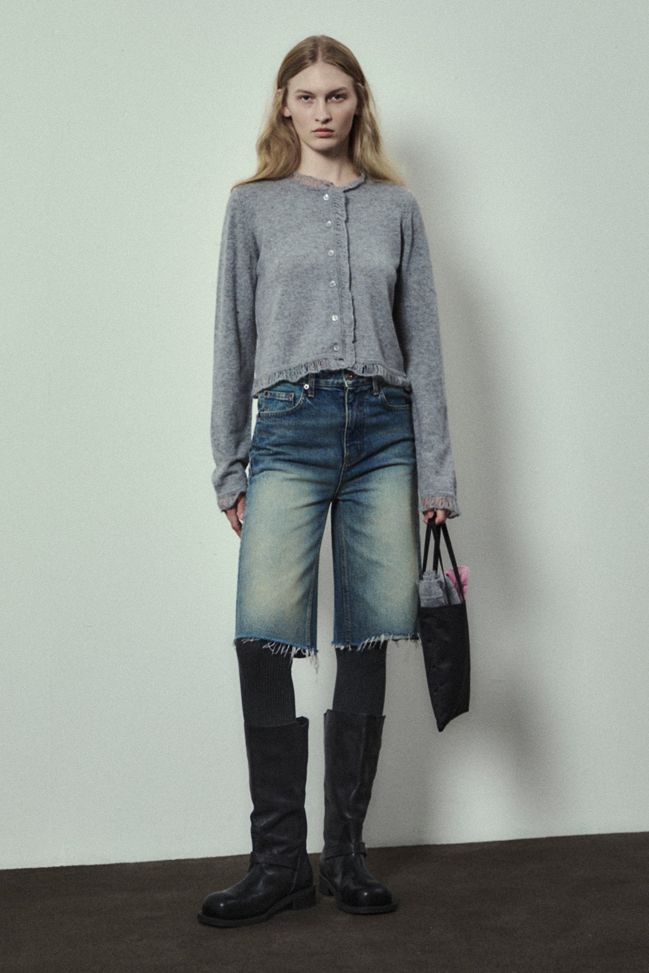 Cardigan Cashmere Fri Car Gray