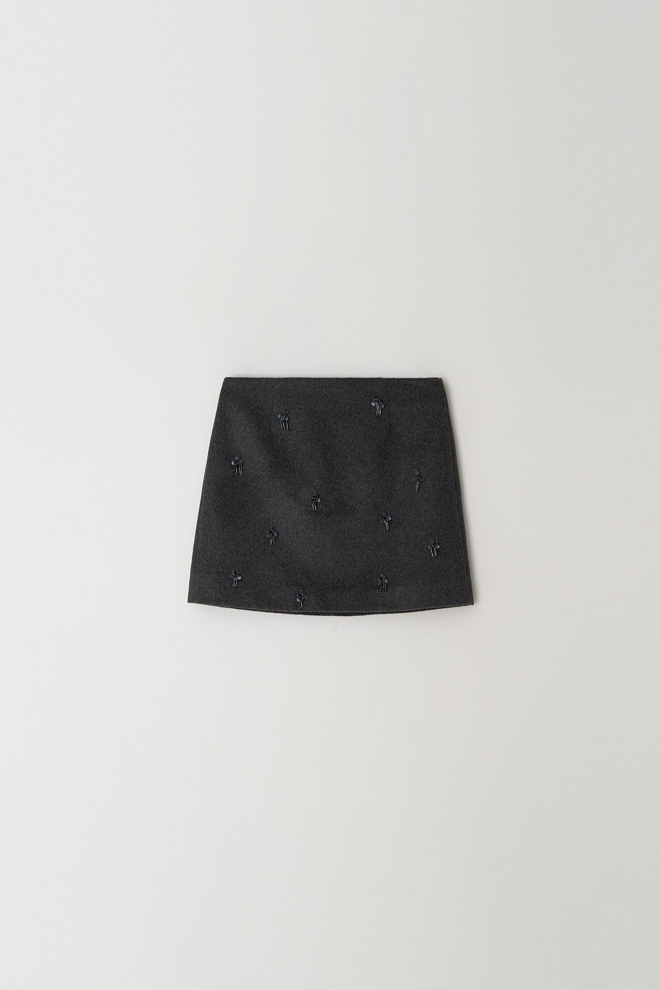 Skirt Flower Embe Mini Dark-Gray