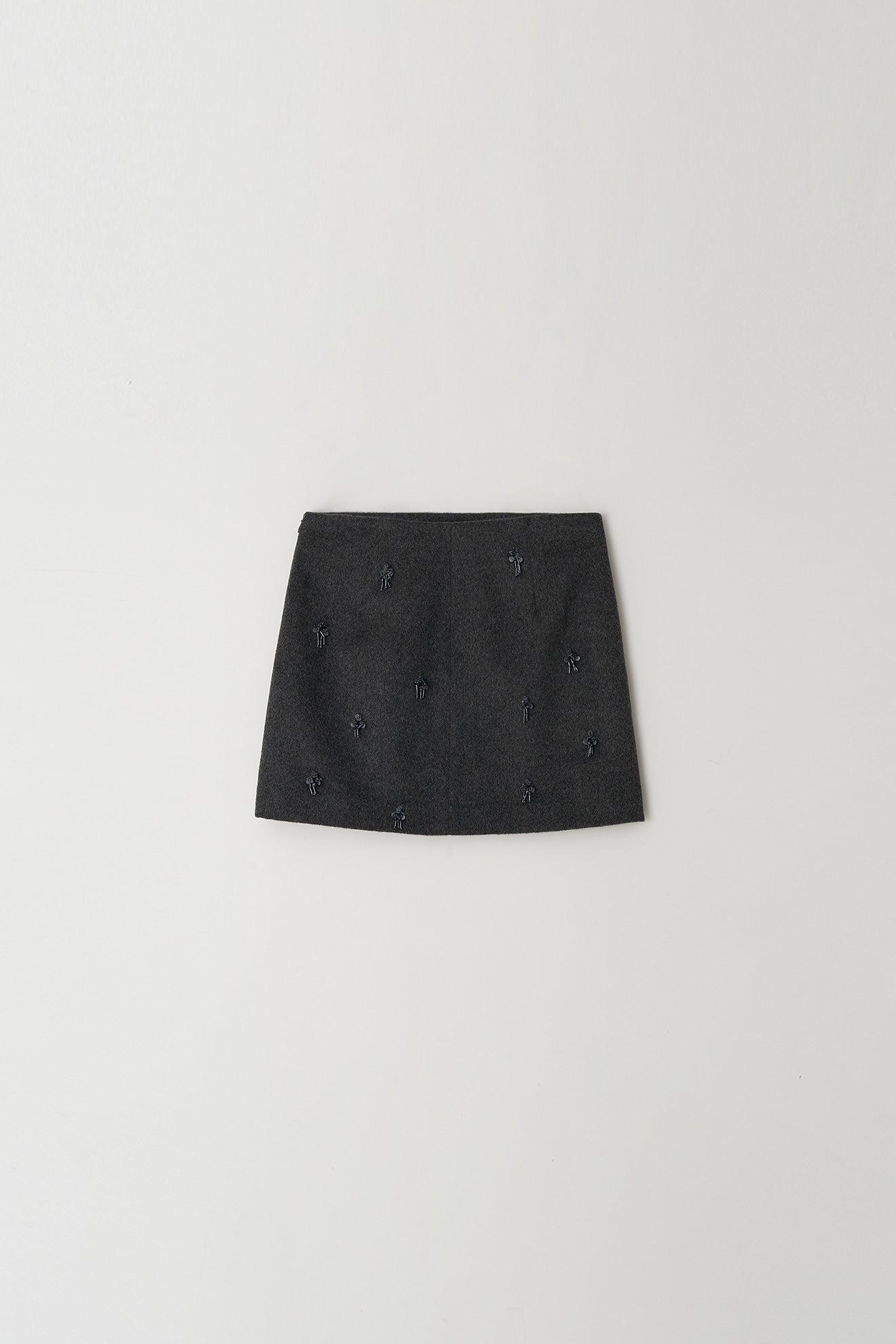 Skirt Flower Embe Mini Dark-Gray